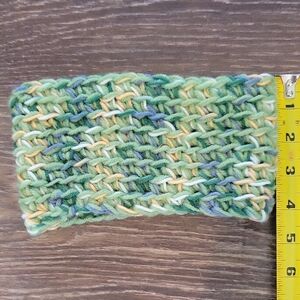 Handmade Green Yellow Pastel Knit Headband NWOT